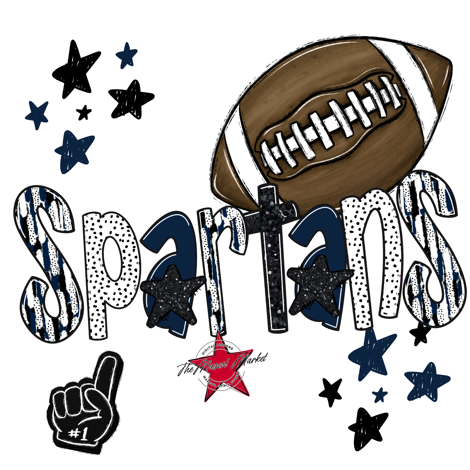 Spartans Football Scrape-Navy