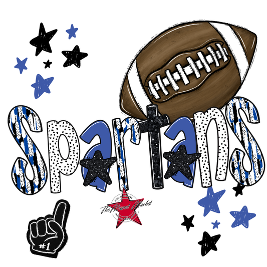 Spartans Football Scrape-Off Blue