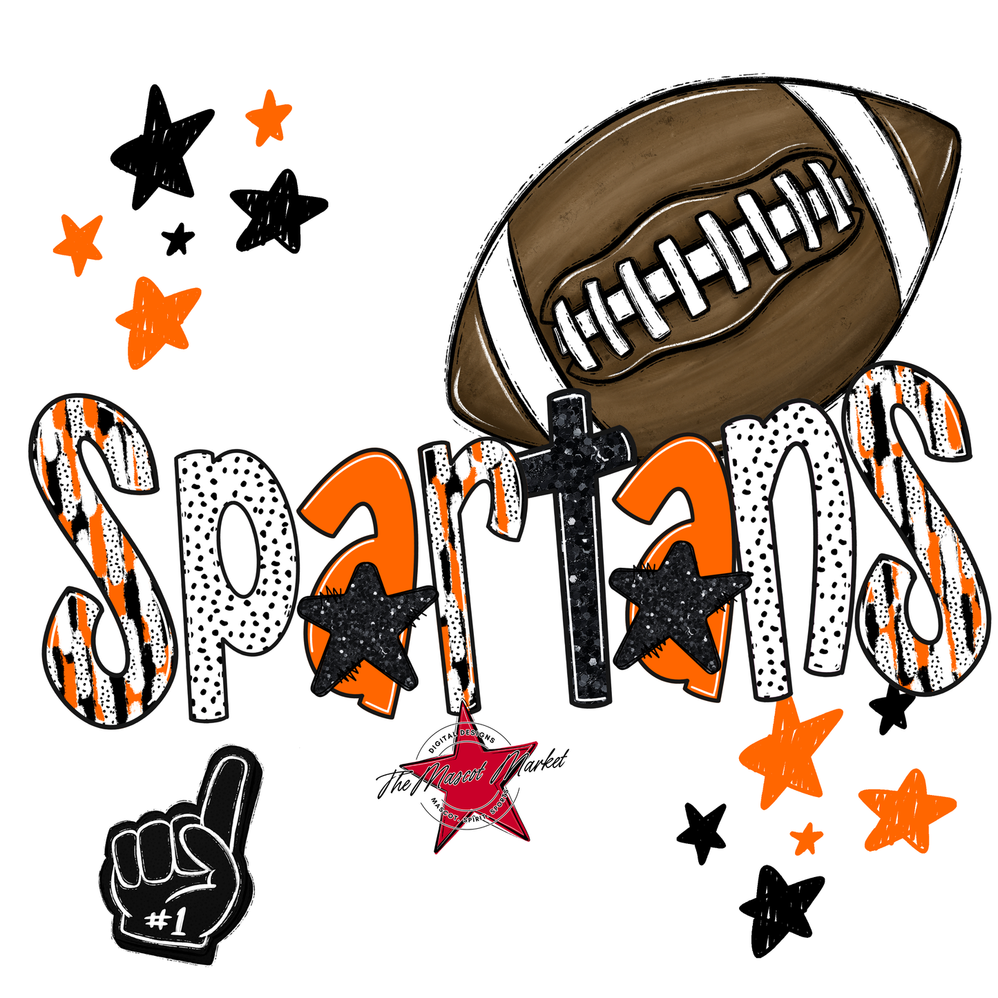Spartans Football Scrape-Orange