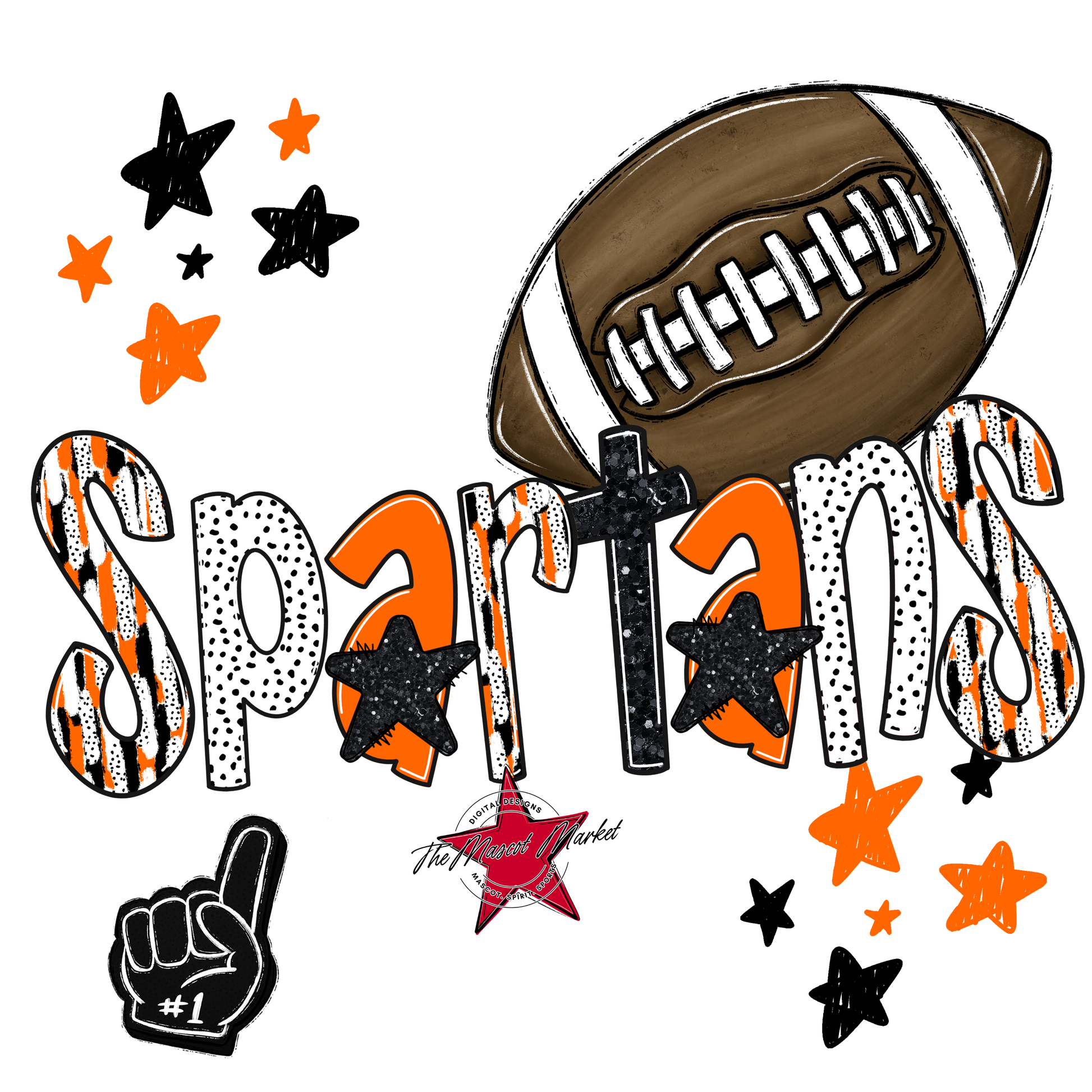Spartans Football Scrape-Orange