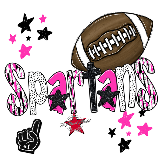 Spartans Football Scrape-Pink