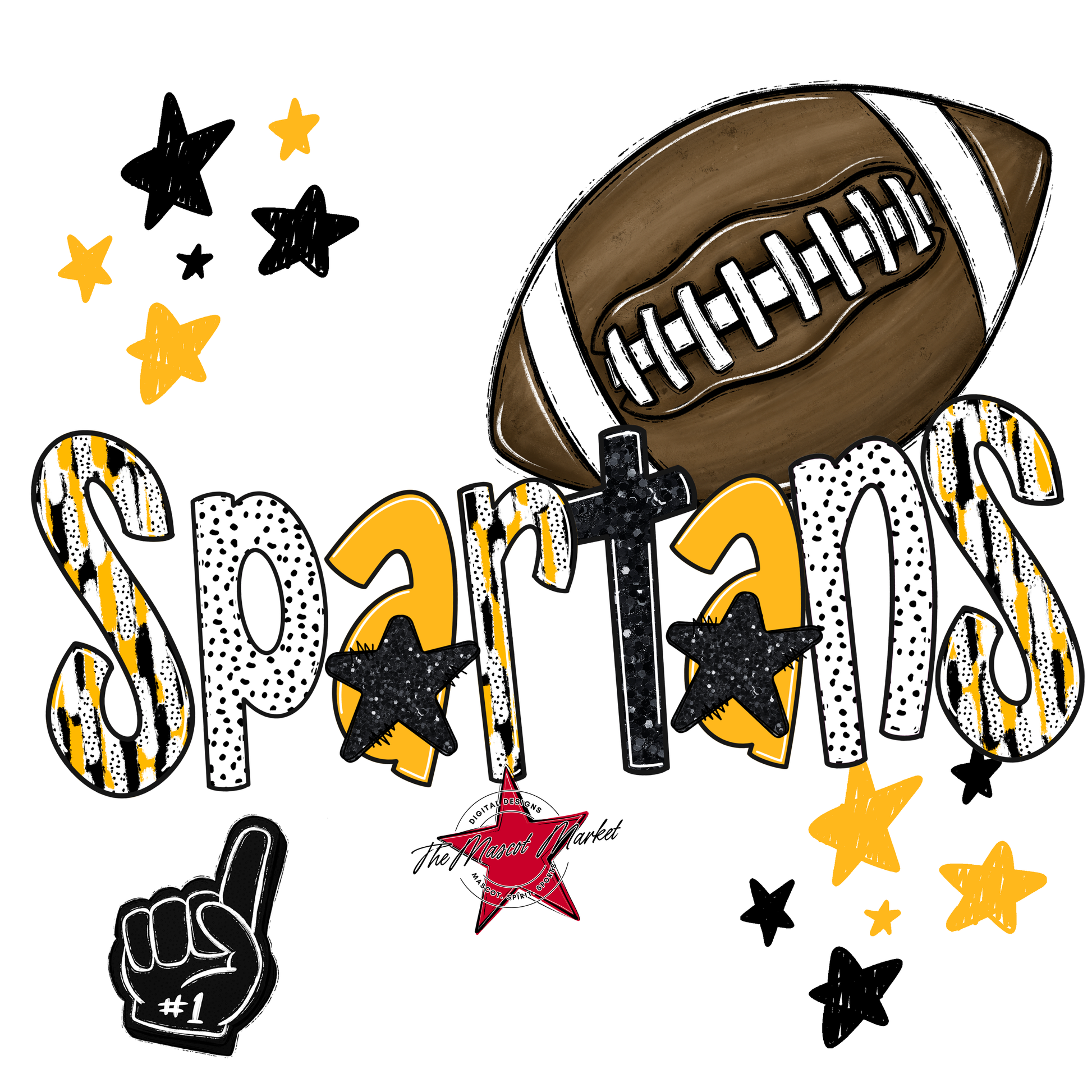 Spartans Football Scrape-Yellow