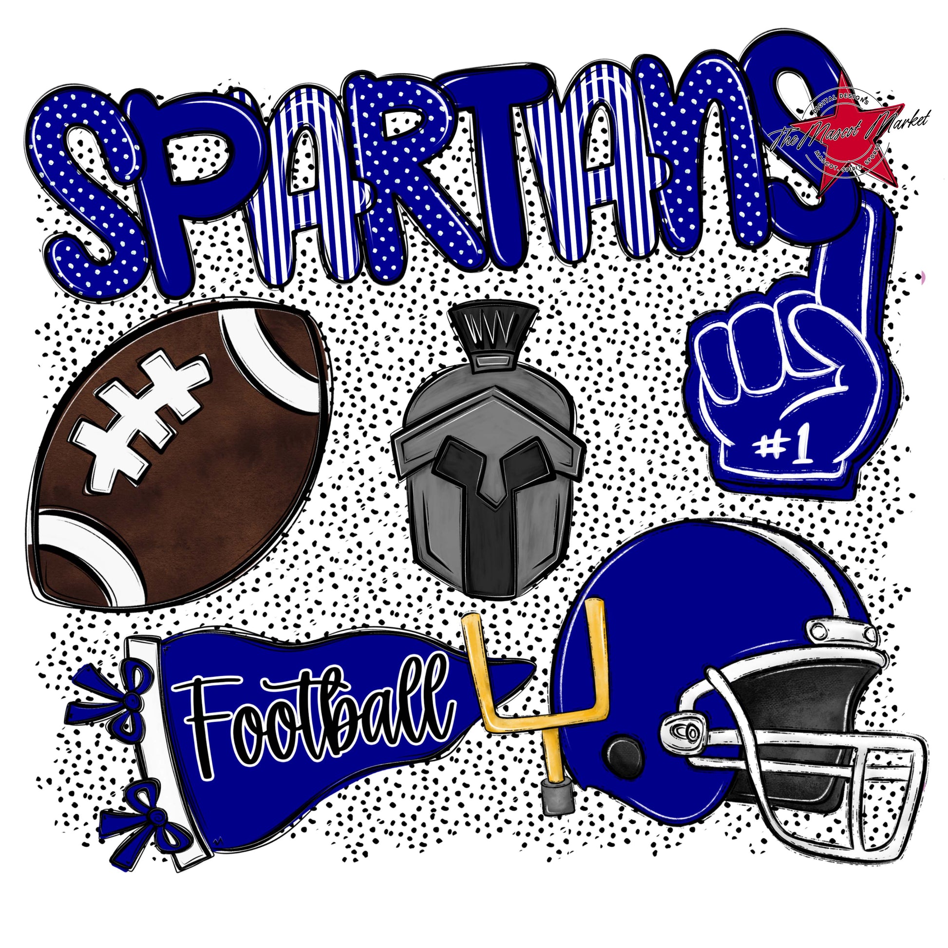 Spartans Football Spirit-Blue