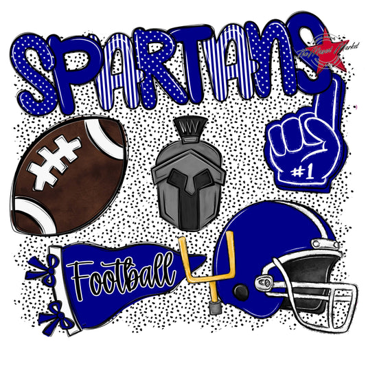 Spartans Football Spirit-Blue