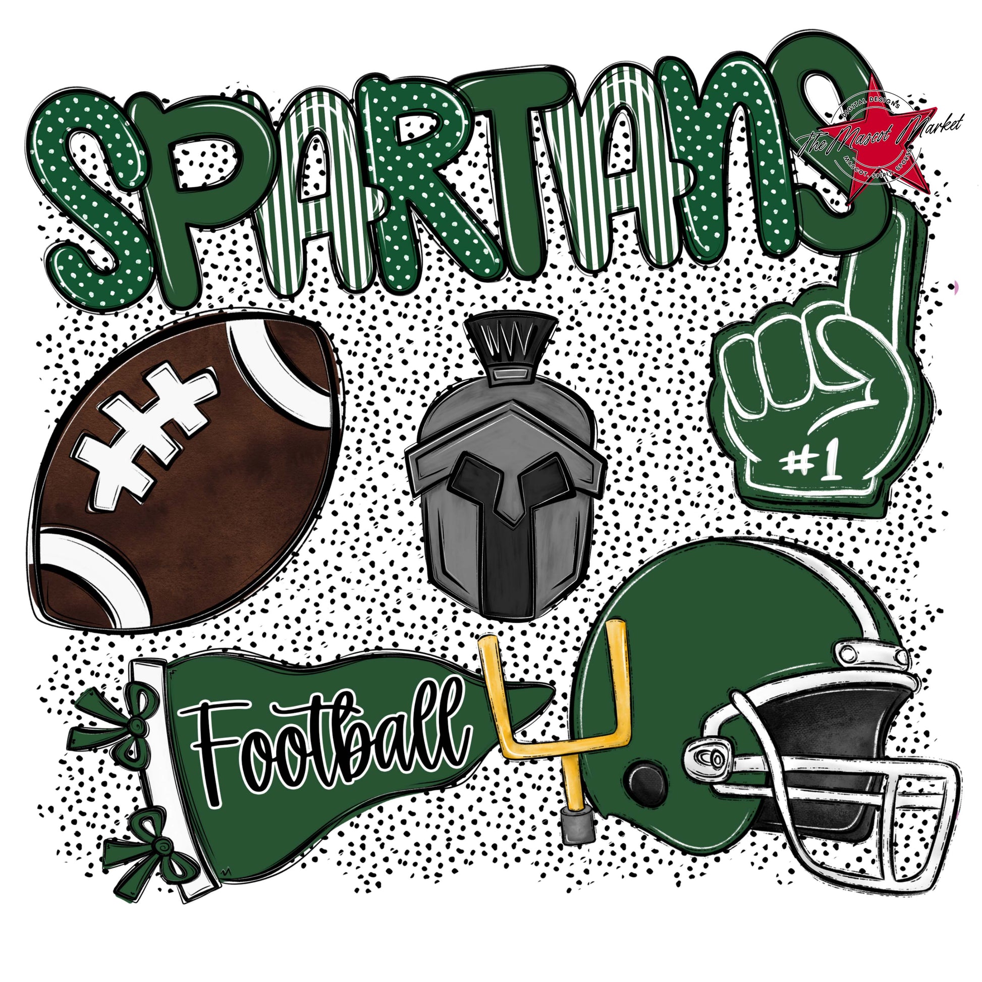 Spartans Football Spirit-Green