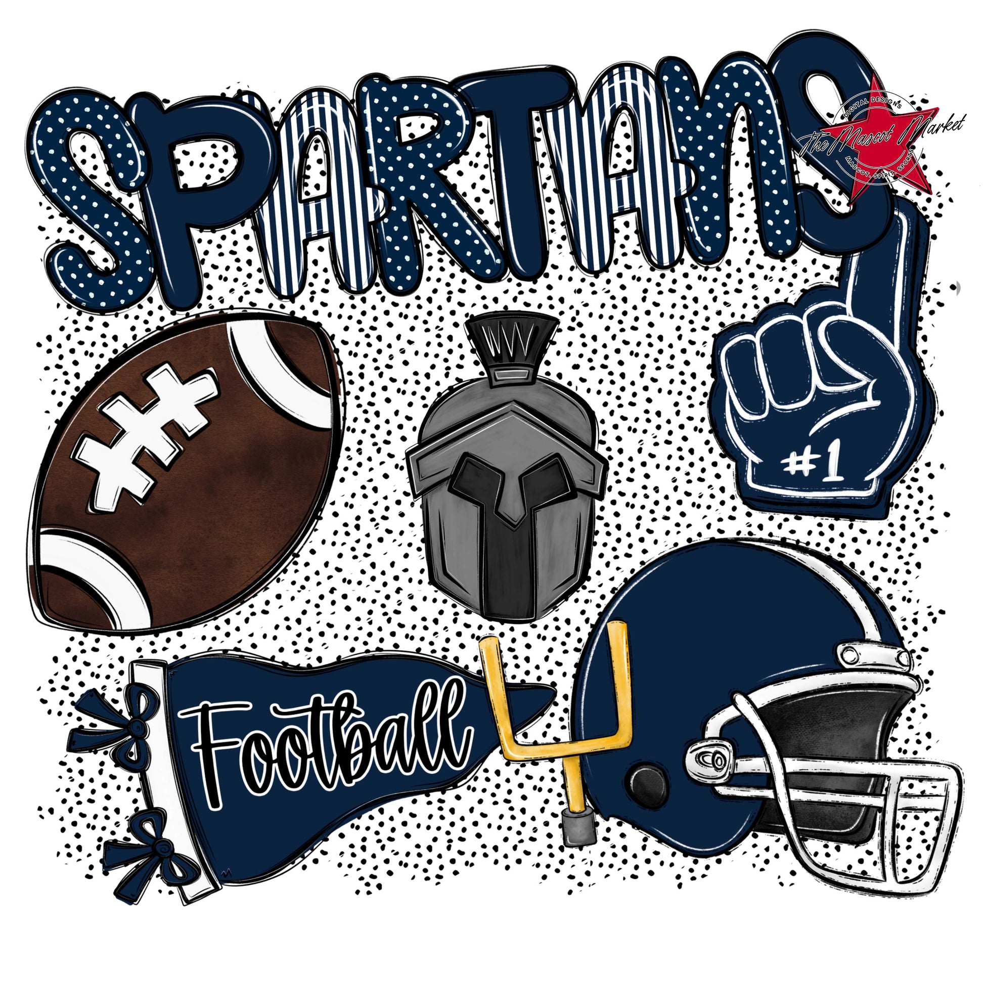 Spartans Football Spirit-Navy
