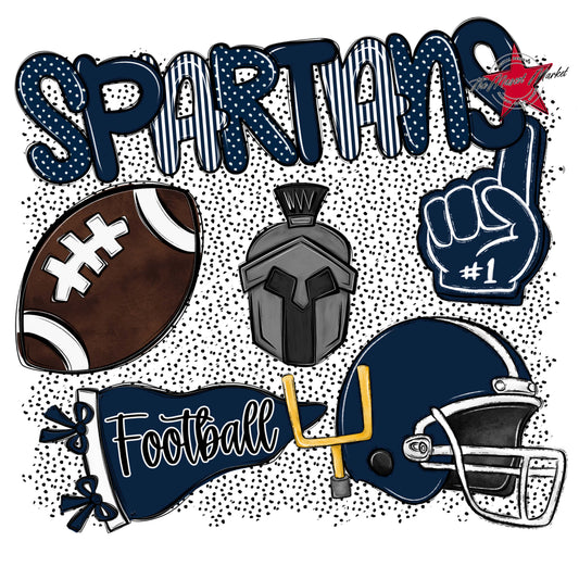 Spartans Football Spirit-Navy