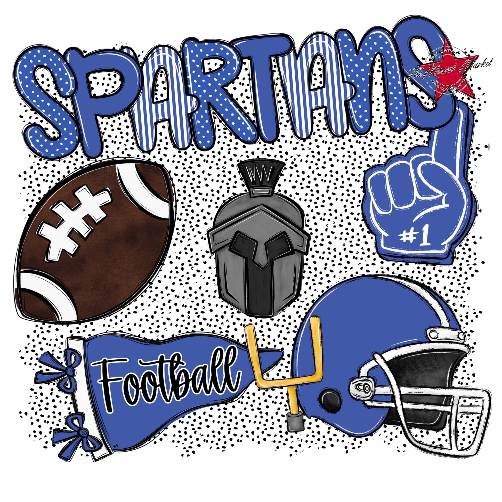 Spartans Football Spirit-Off Blue