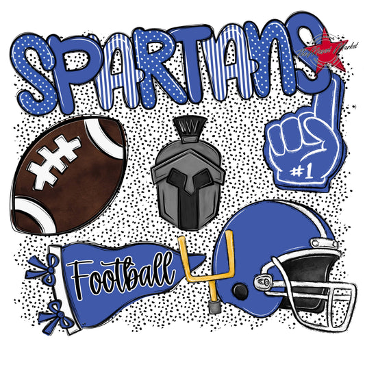 Spartans Football Spirit-Off Blue