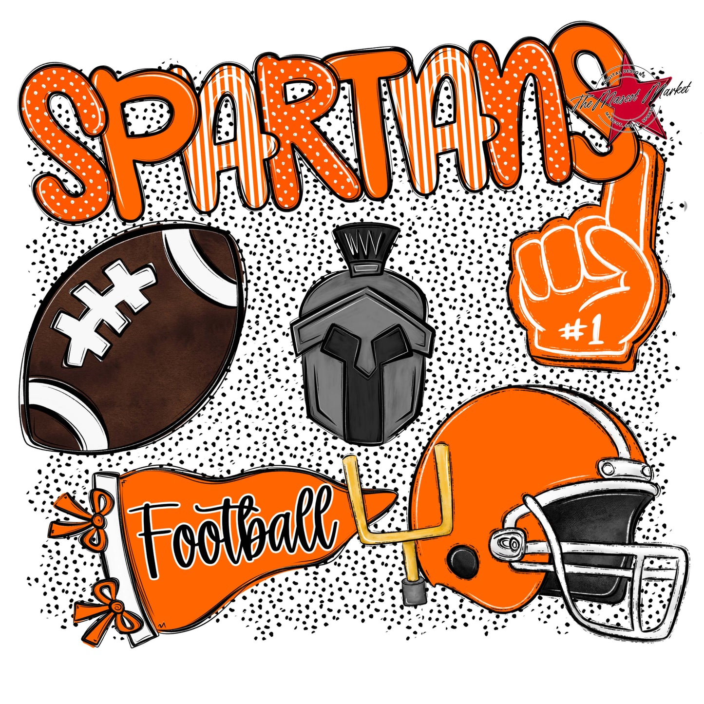 Spartans Football Spirit-Orange