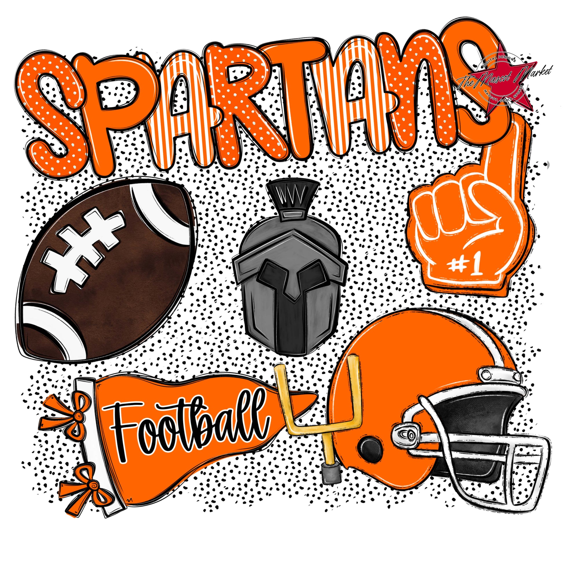 Spartans Football Spirit-Orange