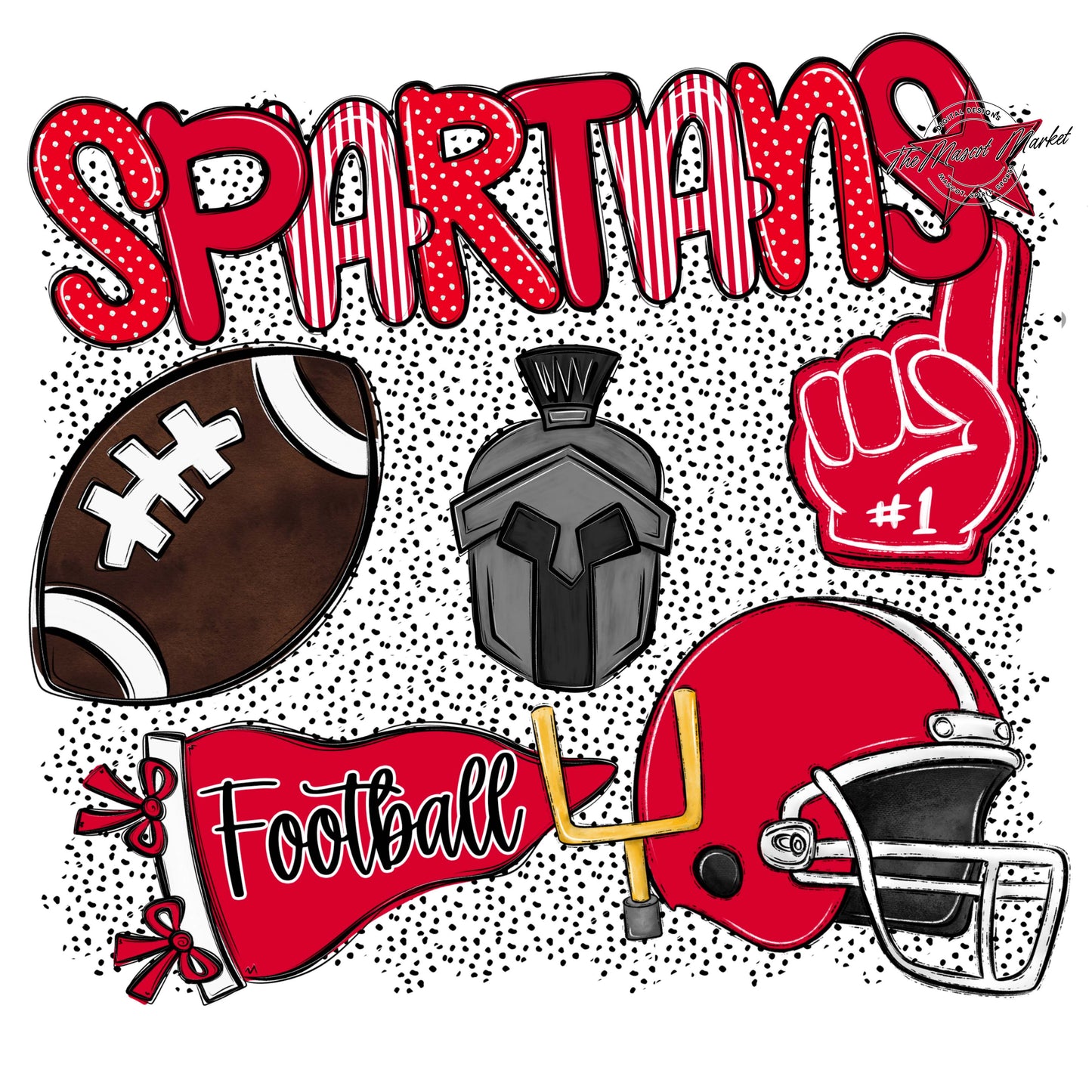 Spartans Football Spirit-Red