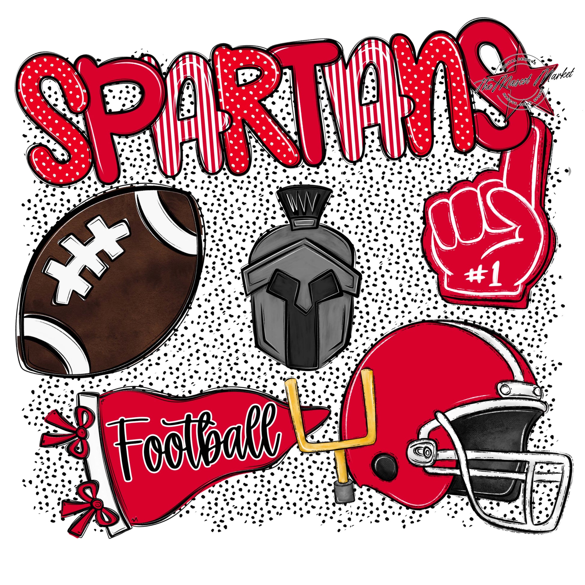Spartans Football Spirit-Red
