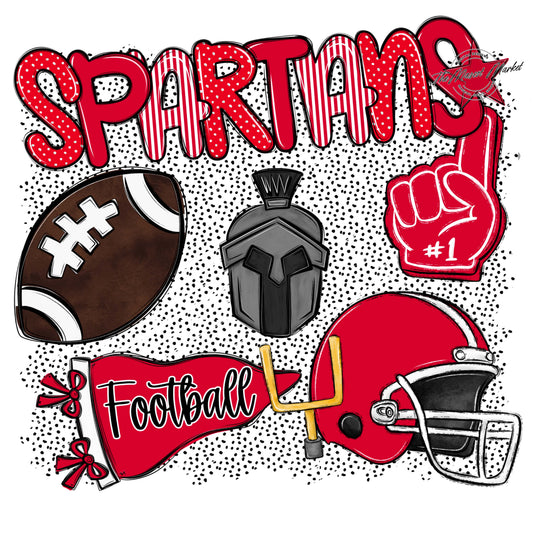 Spartans Football Spirit-Red