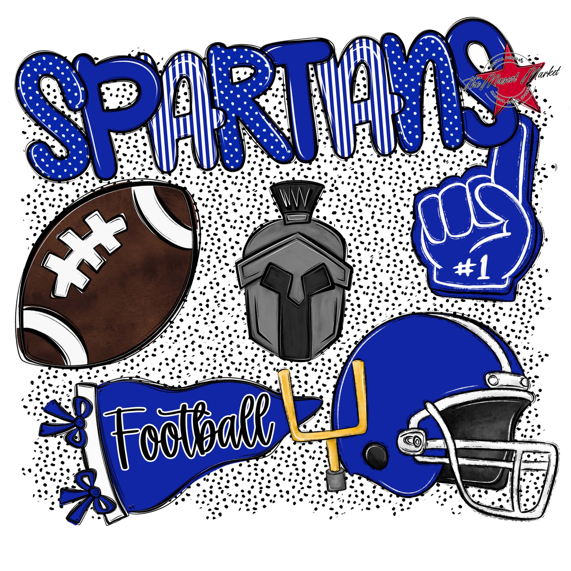 Spartans Football Spirit-Royal Blue
