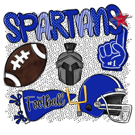 Spartans Football Spirit-Royal Blue