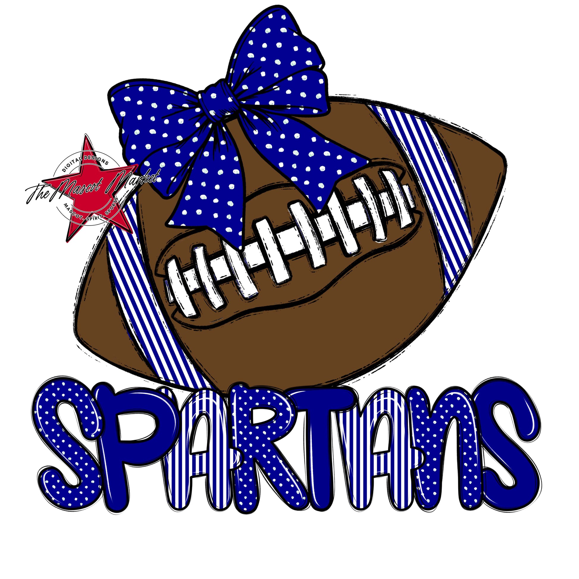 Spartans Football Spirit Design-Blue