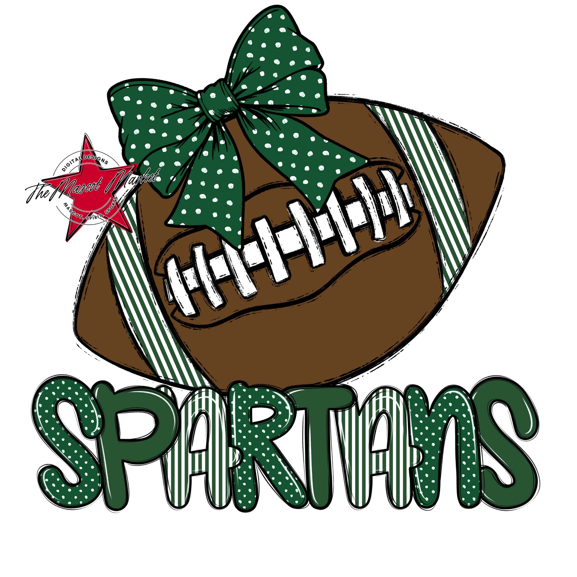 Spartans Football Spirit Design-Green