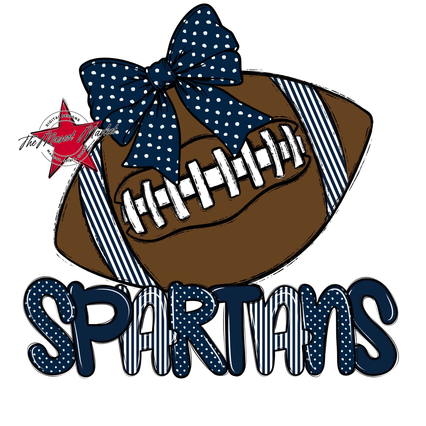 Spartans Football Spirit Design-Navy