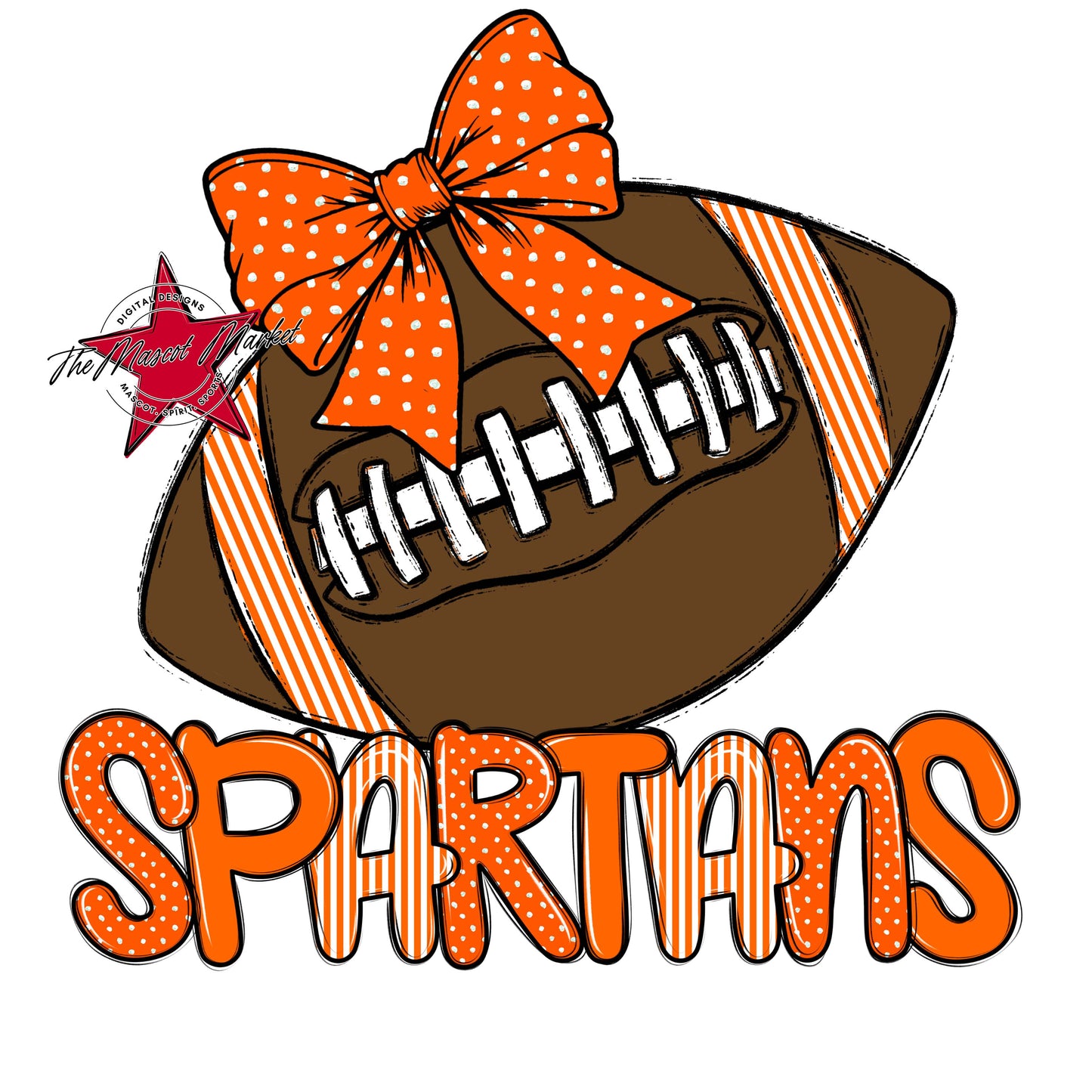 Spartans Football Spirit Design-Orange