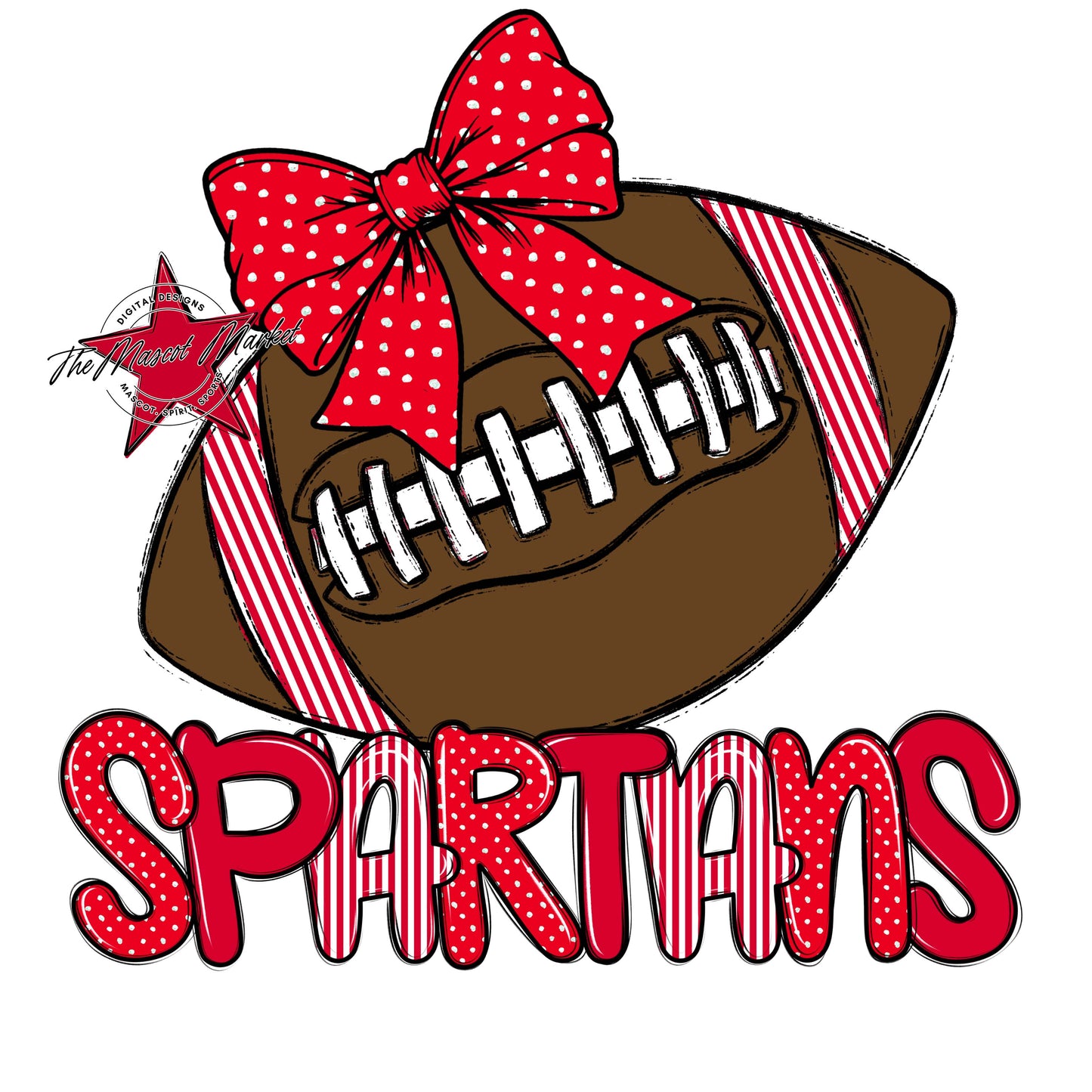 Spartans Football Spirit Design-Red