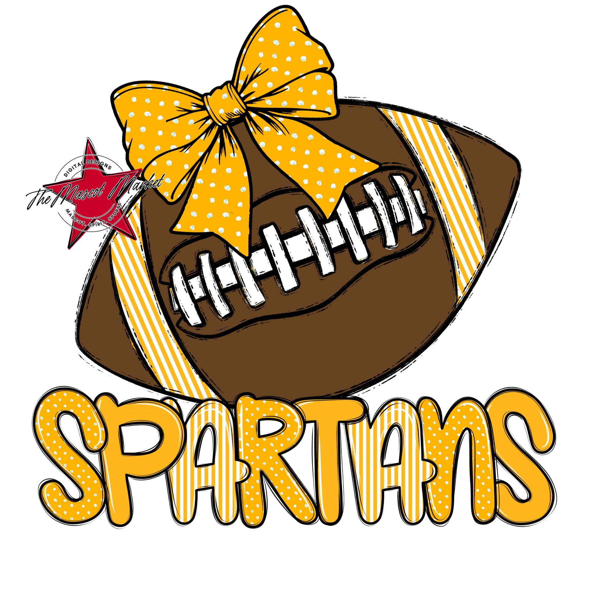 Spartans Football Spirit Design-Yellow