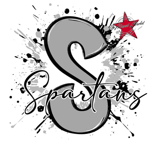 Spartans Mascot Splatter-Grey