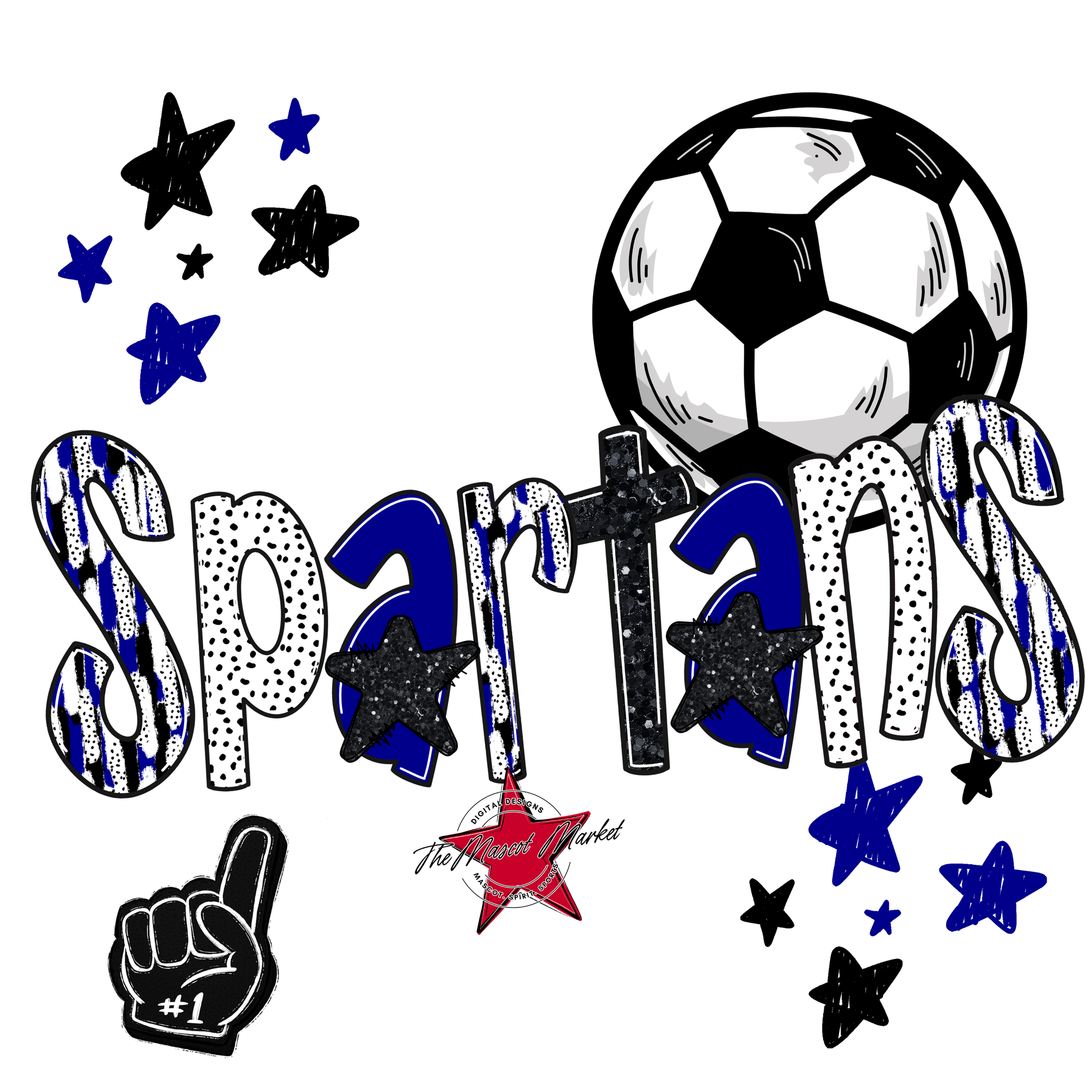 Spartans Soccer Scrape-Blue