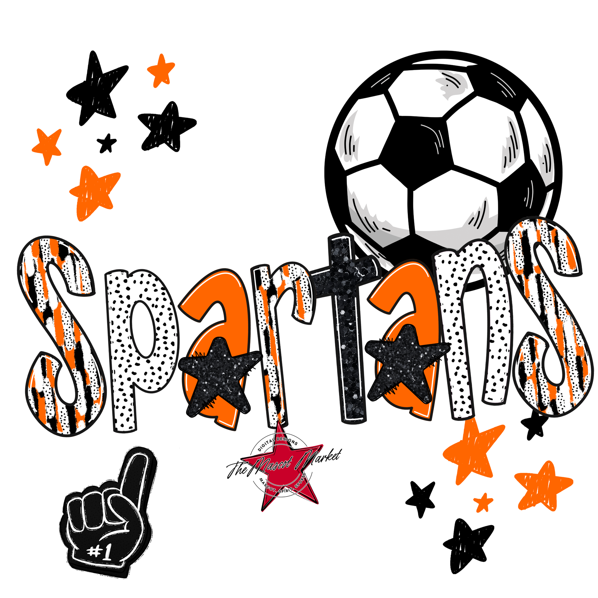 Spartans Soccer Scrape-Orange