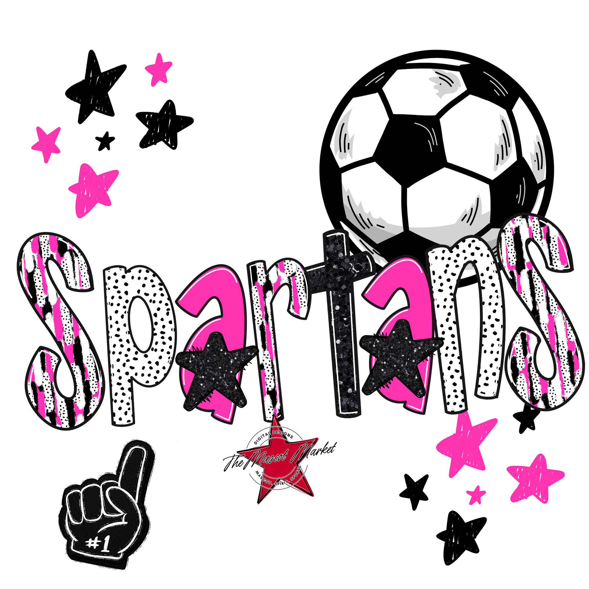 Spartans Soccer Scrape-Pink