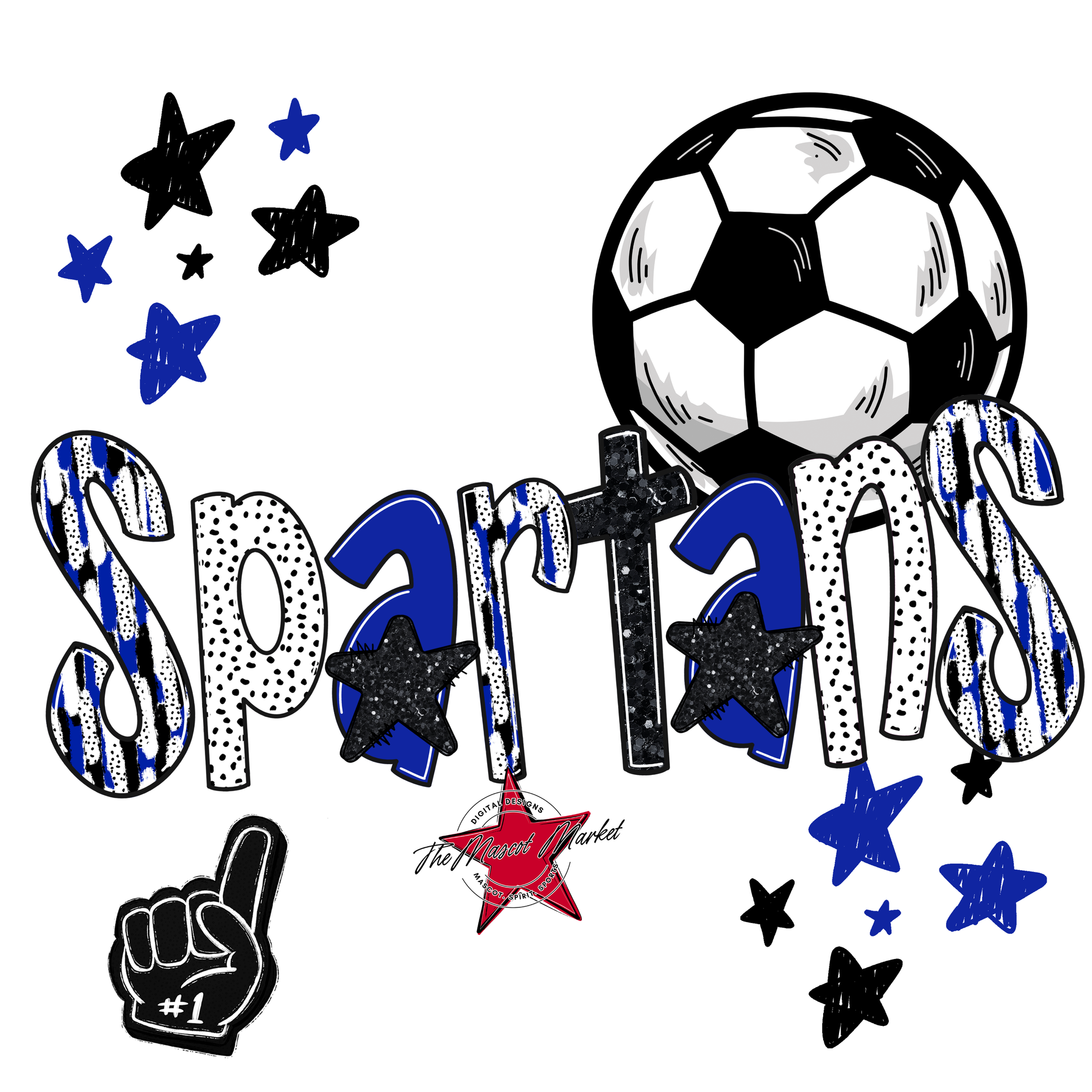 Spartans Soccer Scrape-Royal Blue