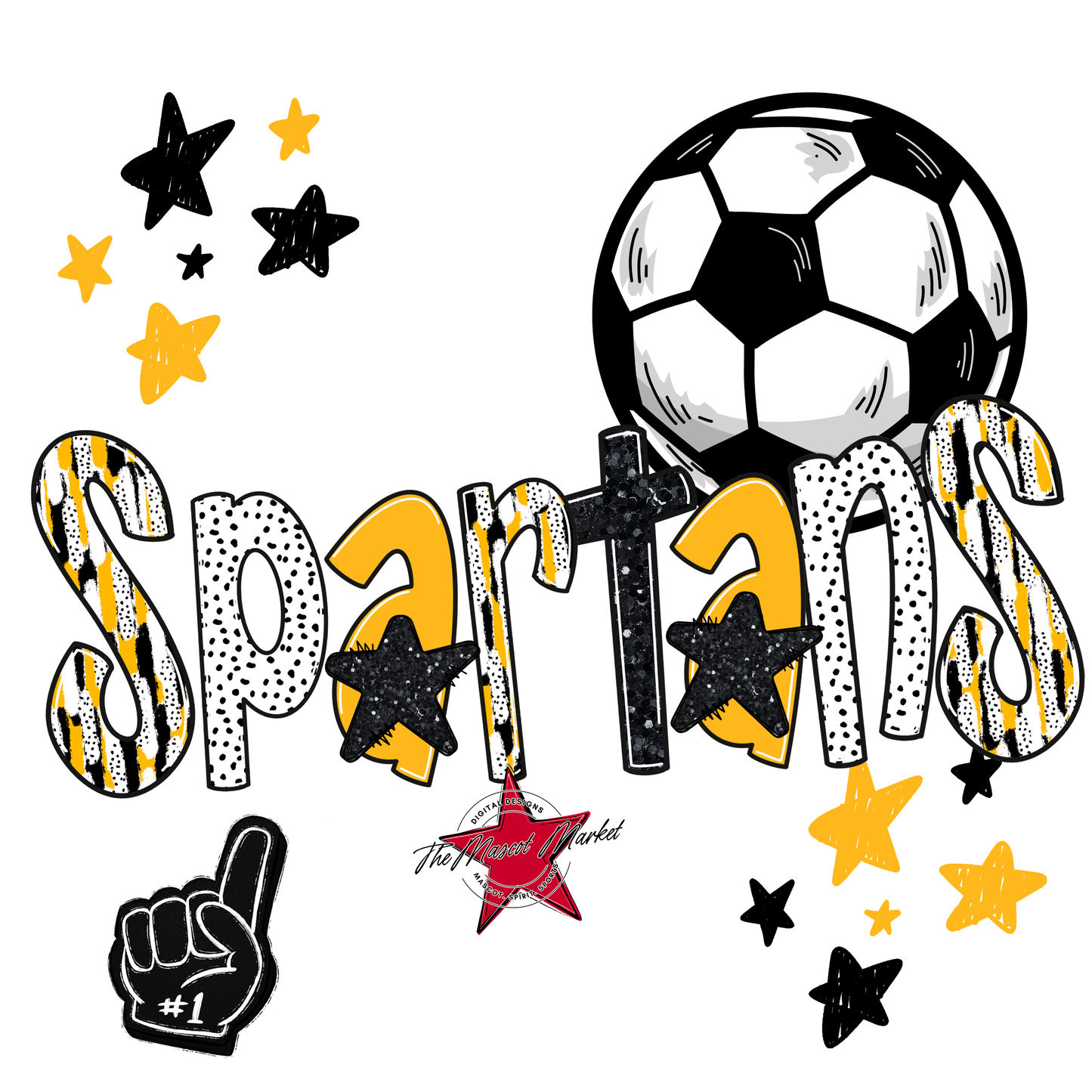 Spartans Soccer Scrape-Yellow