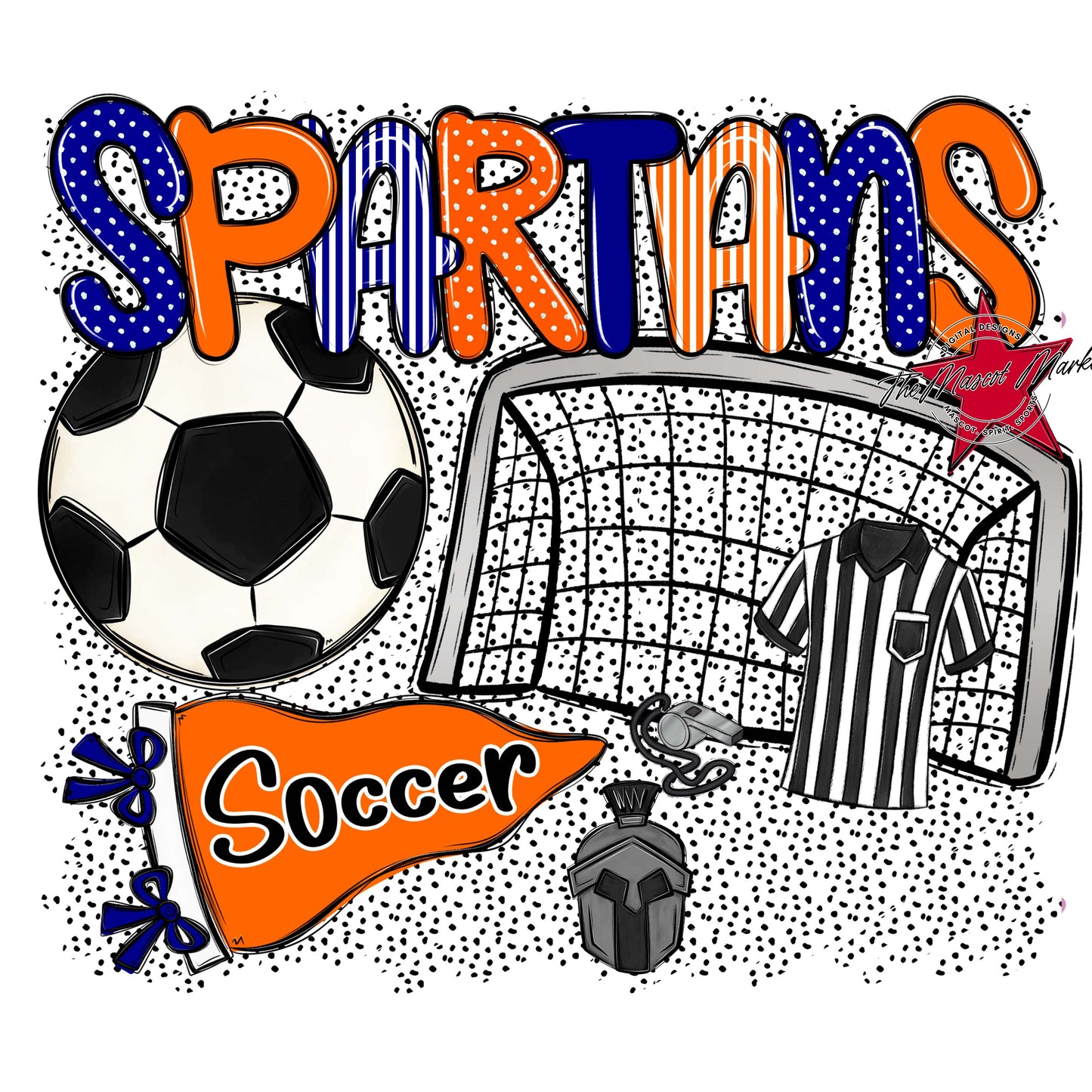 Spartans Soccer Spirit-Blue & Orange