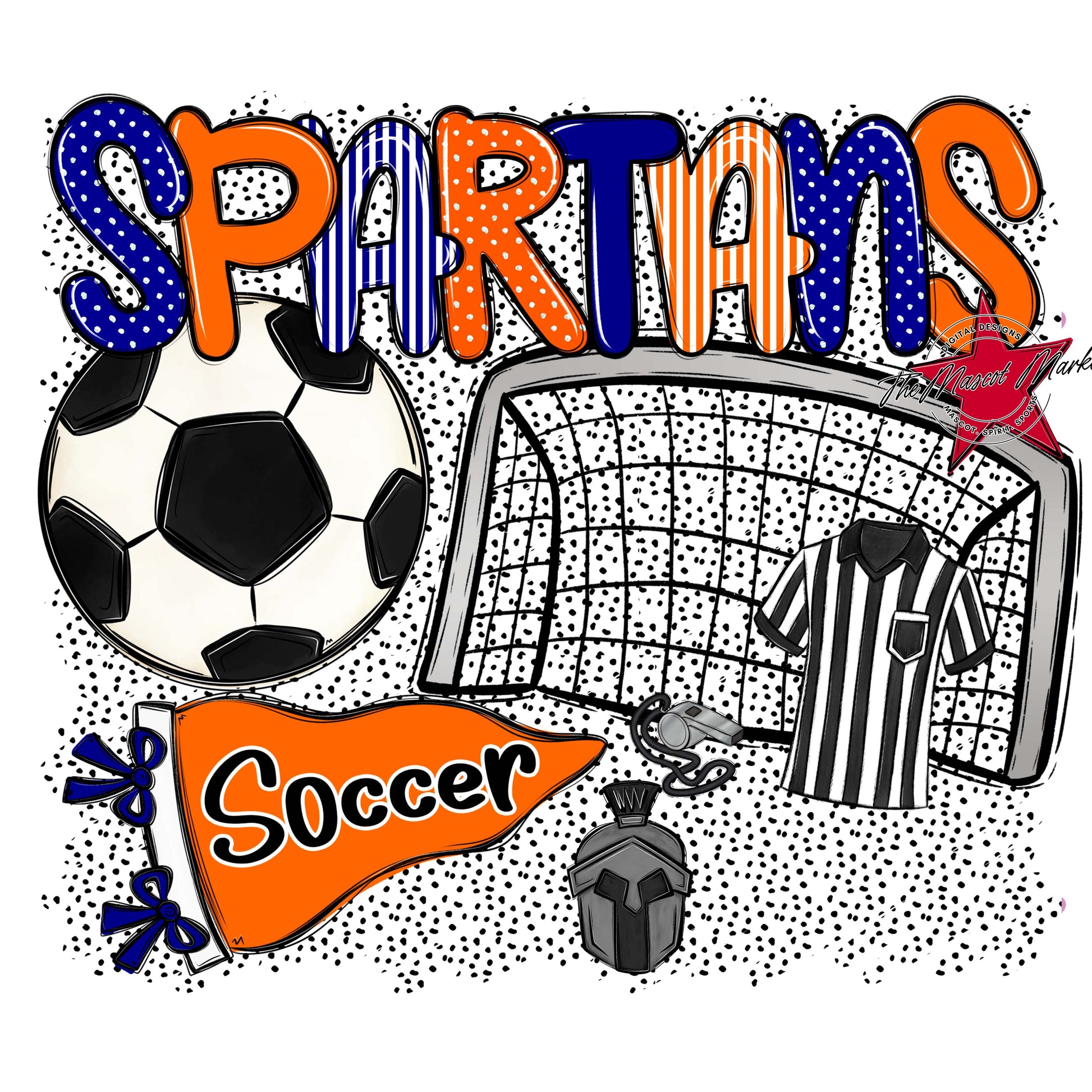 Spartans Soccer Spirit-Blue & Orange