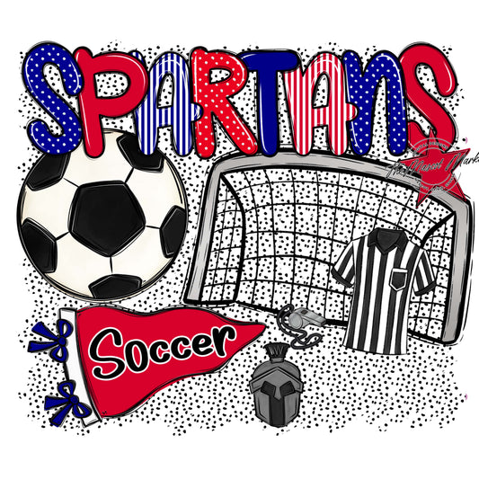 Spartans Soccer Spirit-Blue & Red