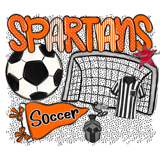 Spartans Soccer Spirit-Orange