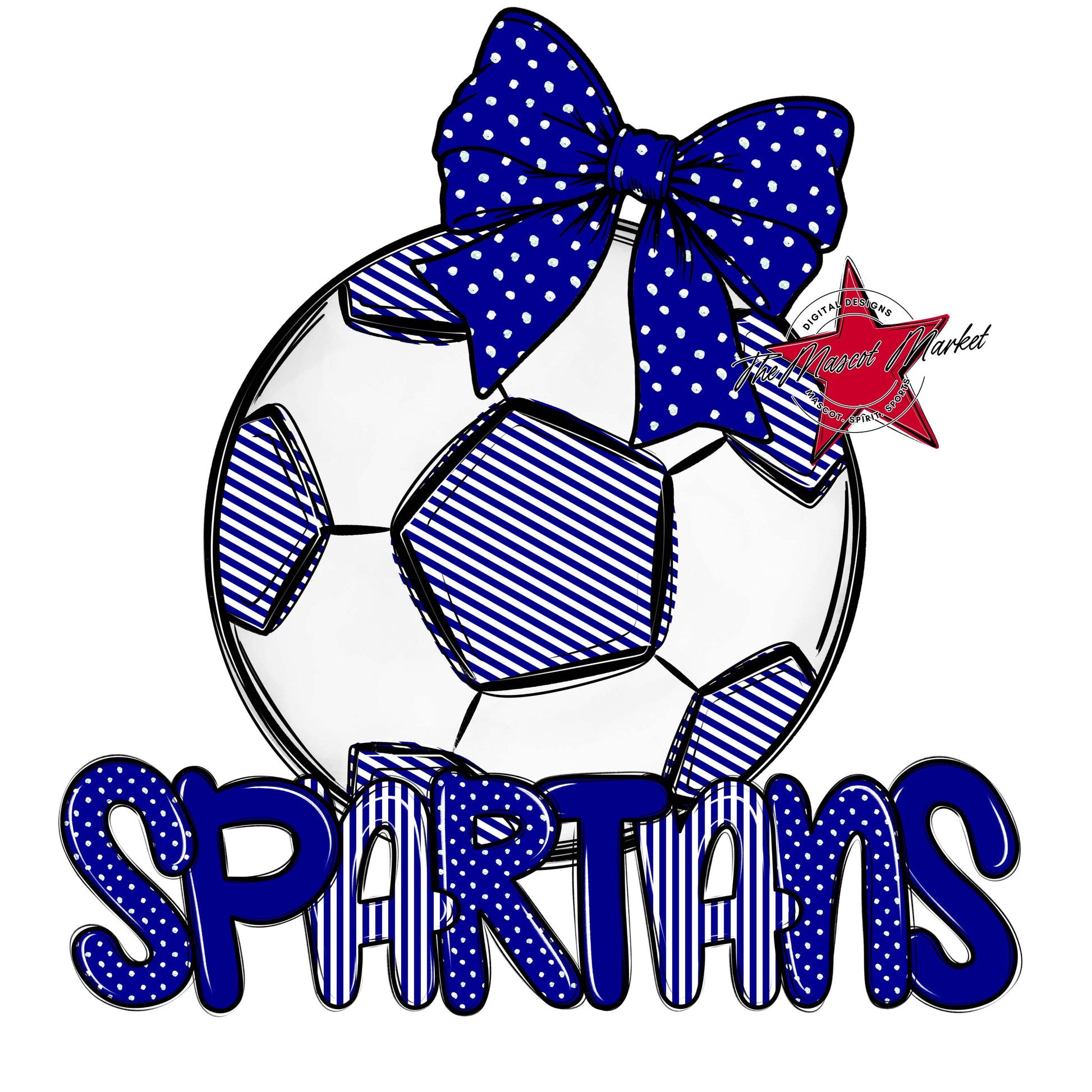 Spartans Soccer Spirit Design-Blue