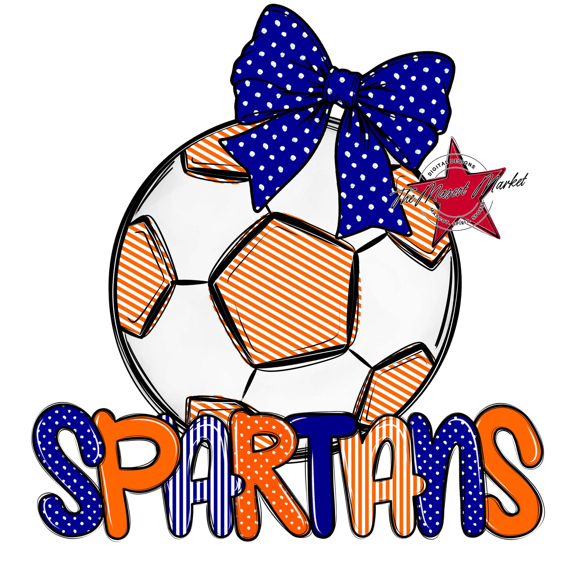 Spartans Soccer Spirit Design-Blue & Orange