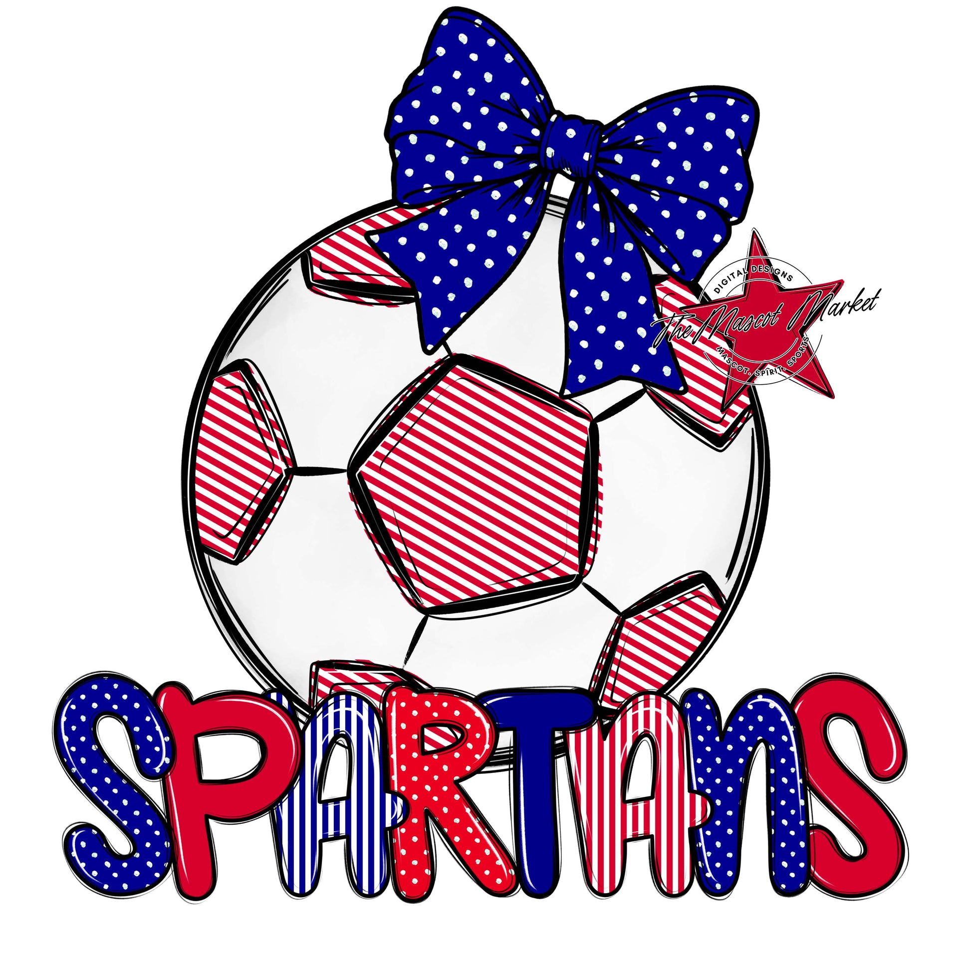 Spartans Soccer Spirit Design-Blue & Red