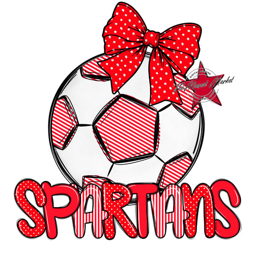 Spartans Soccer Spirit Design-Bright Red