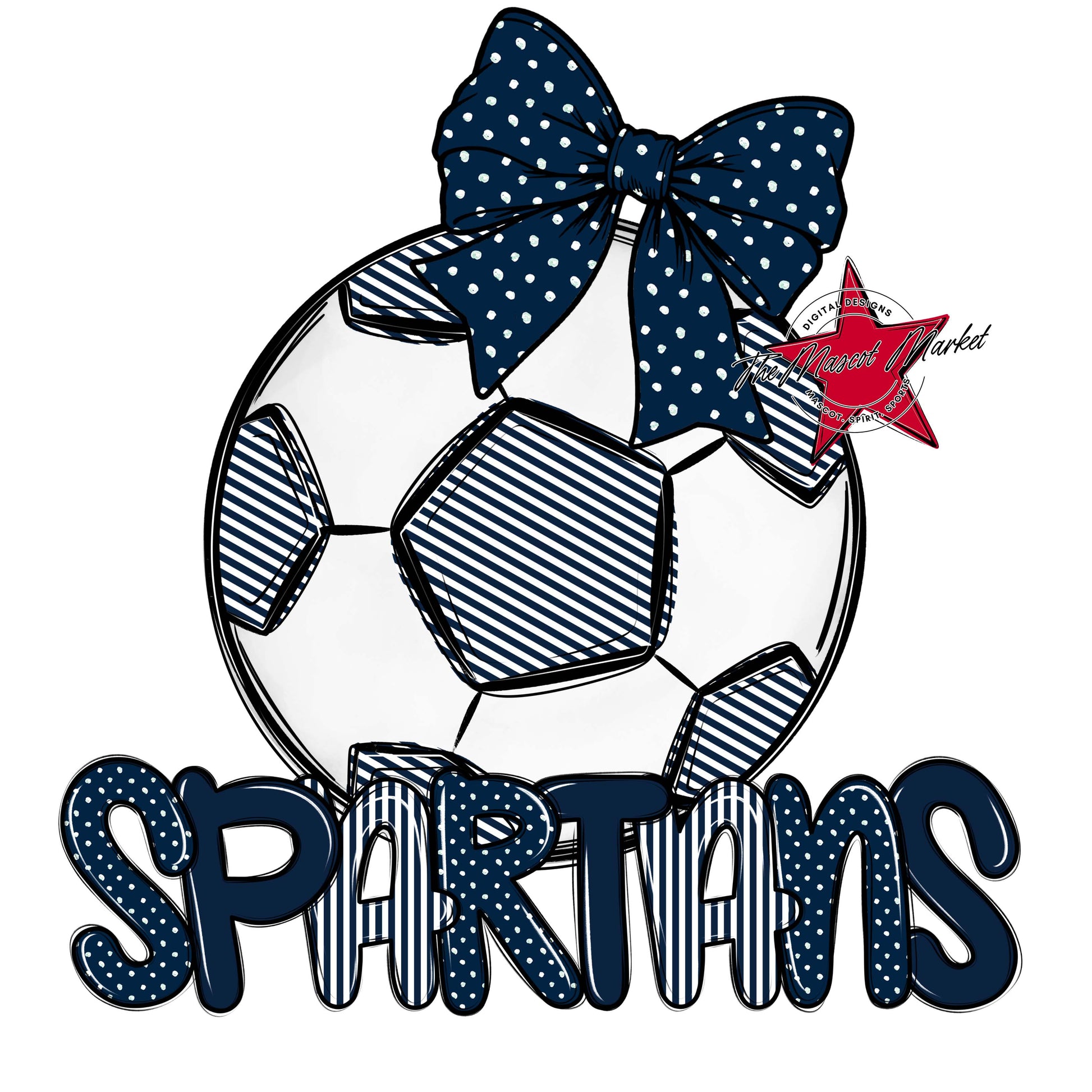 Spartans Soccer Spirit Design-Navy
