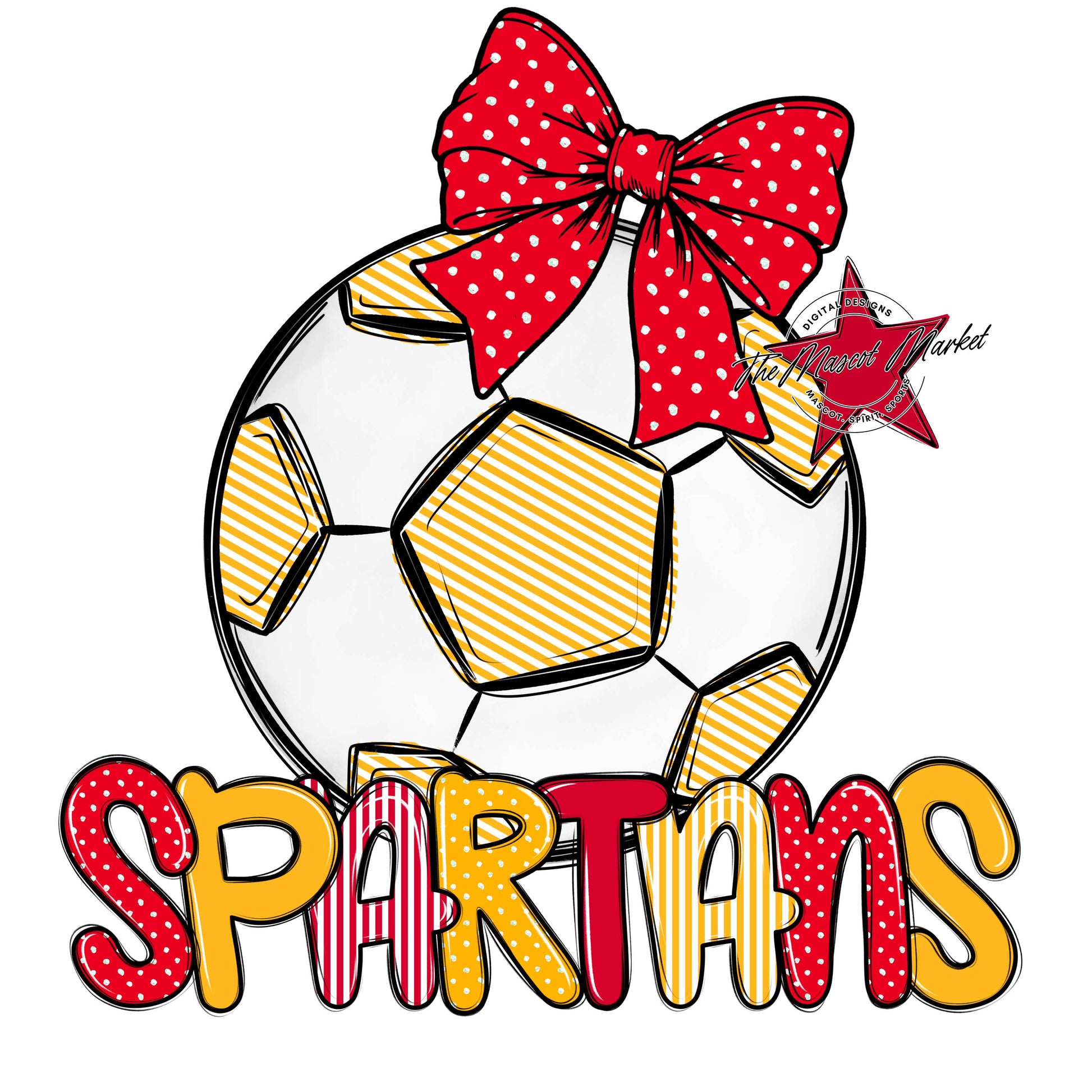 Spartans Soccer Spirit Design-Red & Yellow