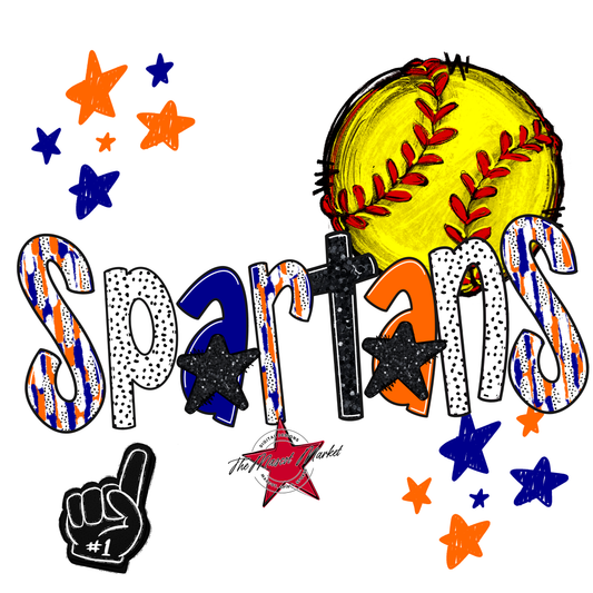 Spartans Softball Scrape-Blue-Orange