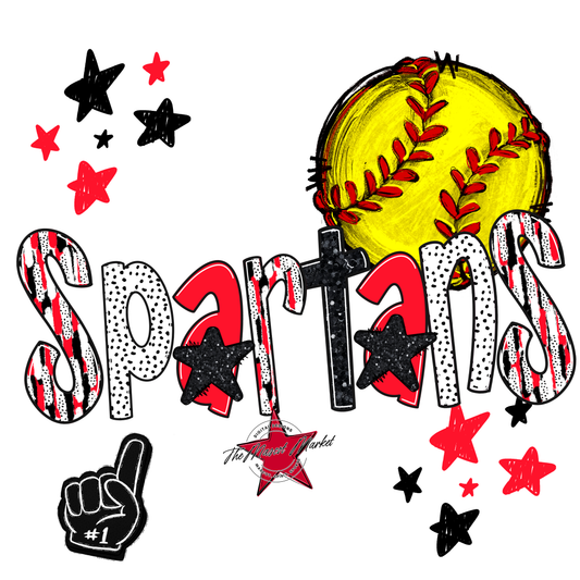 Spartans Softball Scrape-Bright Red