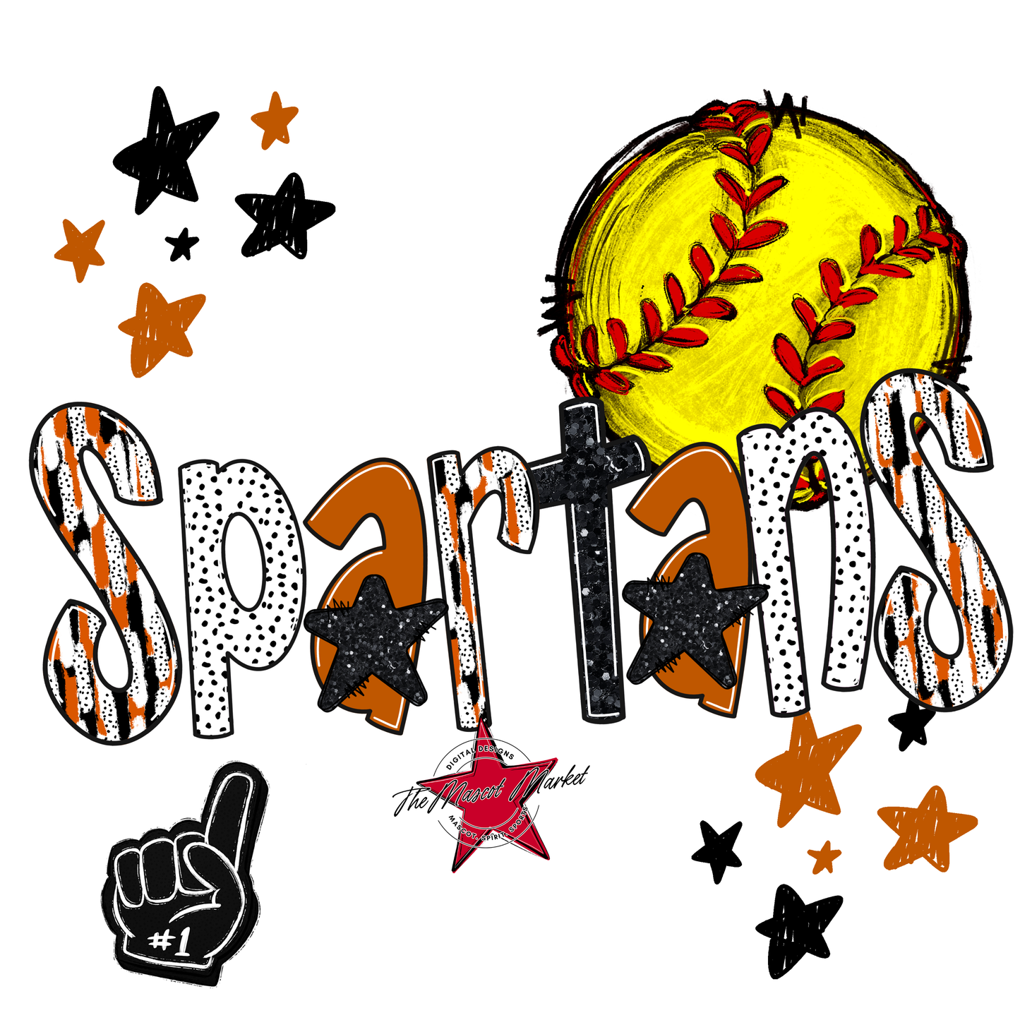 Spartans Softball Scrape-Burnt Orange