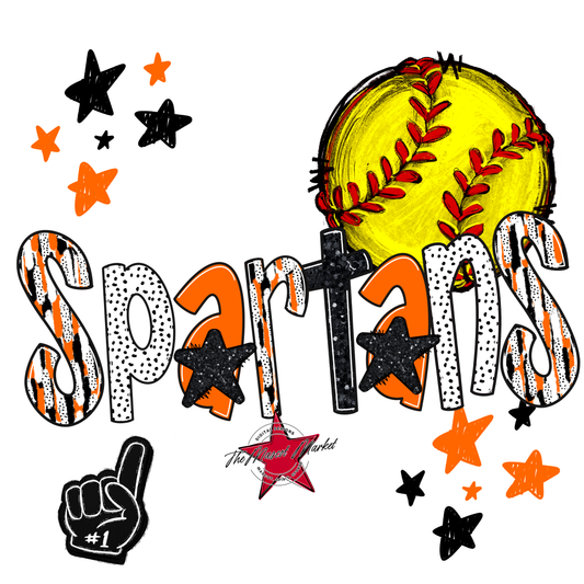 Spartans Softball Scrape-Orange
