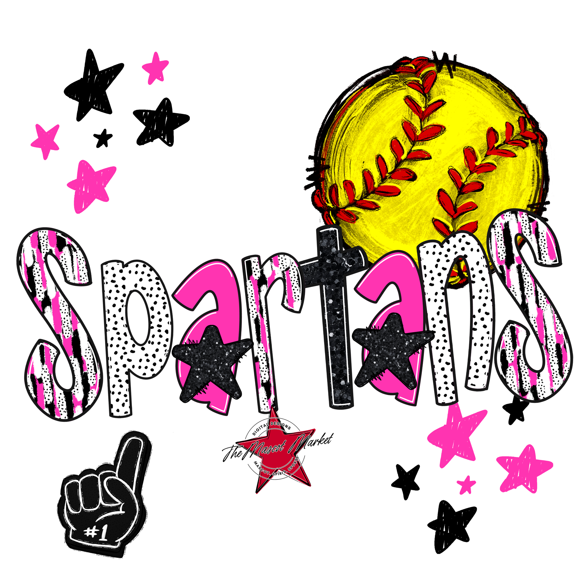 Spartans Softball Scrape-Pink