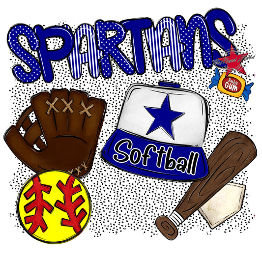 Spartans Softball Spirit-Blue