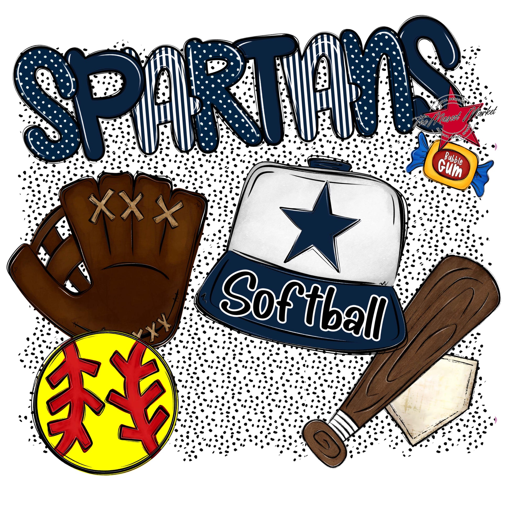 Spartans Softball Spirit-Navy