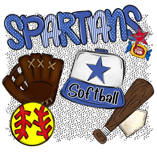 Spartans Softball Spirit-Off Blue